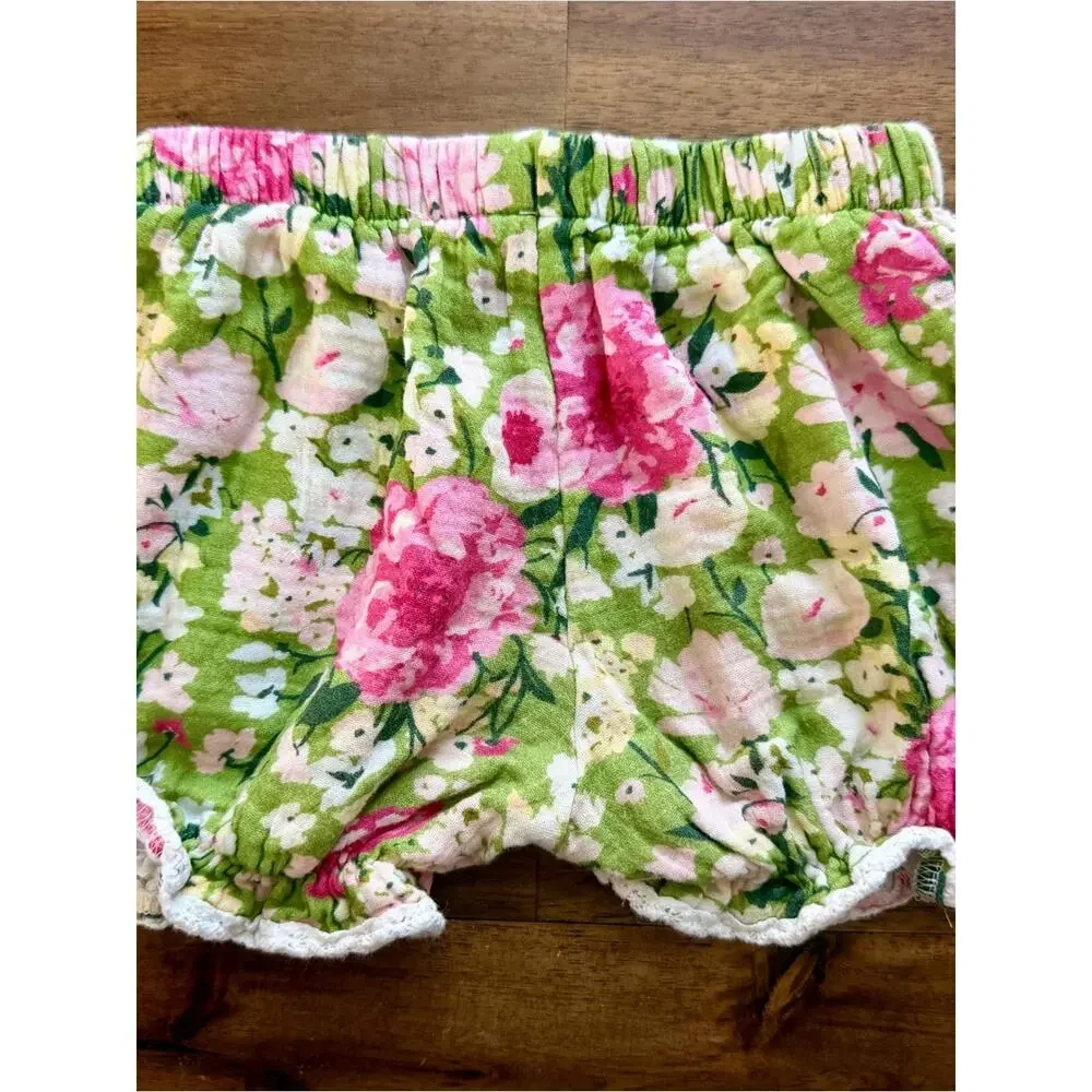 SweetHoney Girls Green Thumb Floral Beach Set 4T Ruffle Tank Bloomers Lace